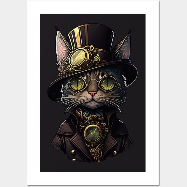 Steampunk Cat Wall Art by LuneFolk